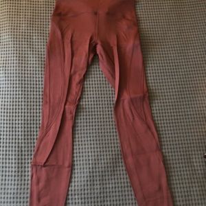 Lulu Lemon Fleece Maroon Leggings